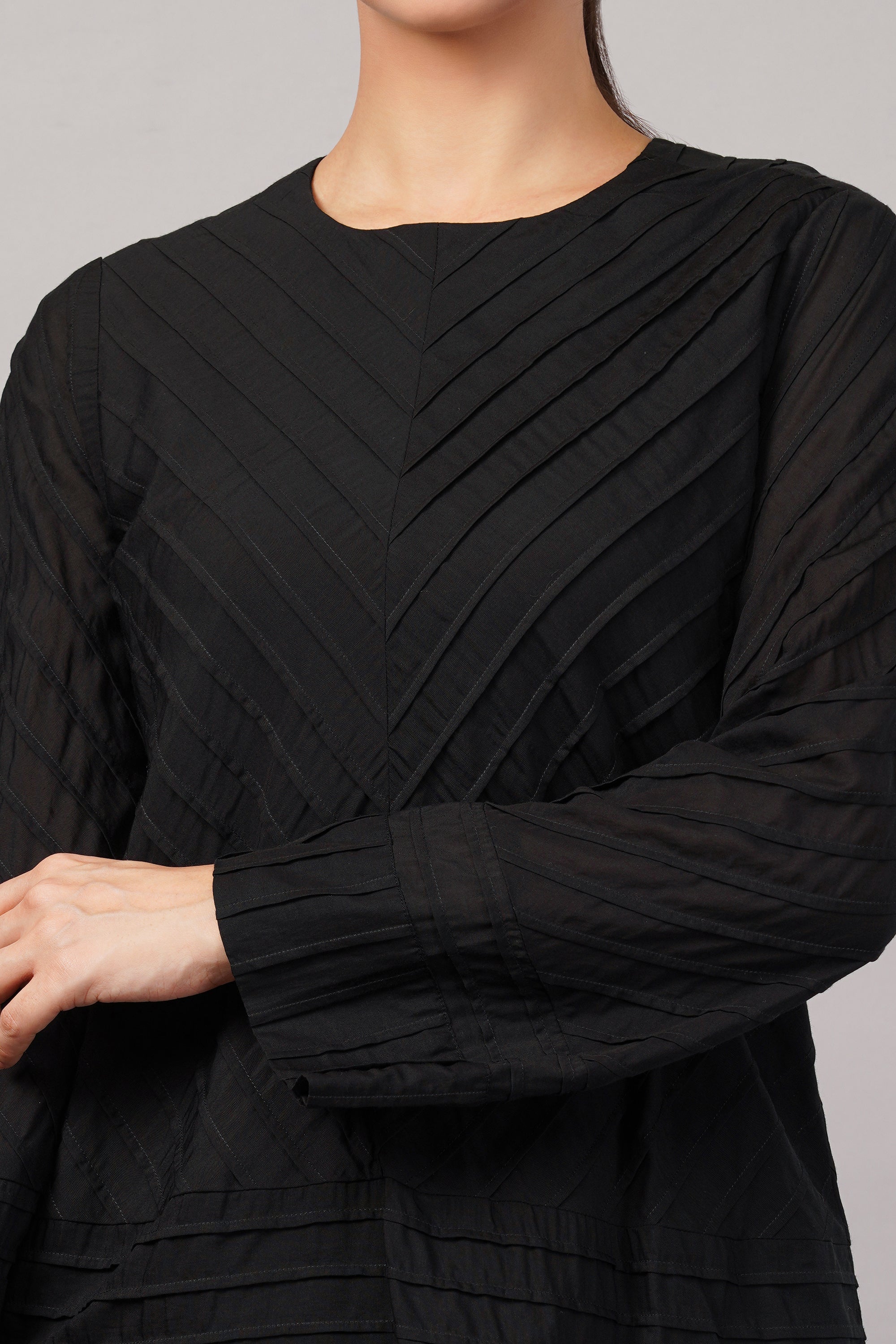 Pleated Stripes Top
