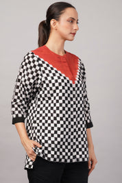 Checkerboard Ikat Top