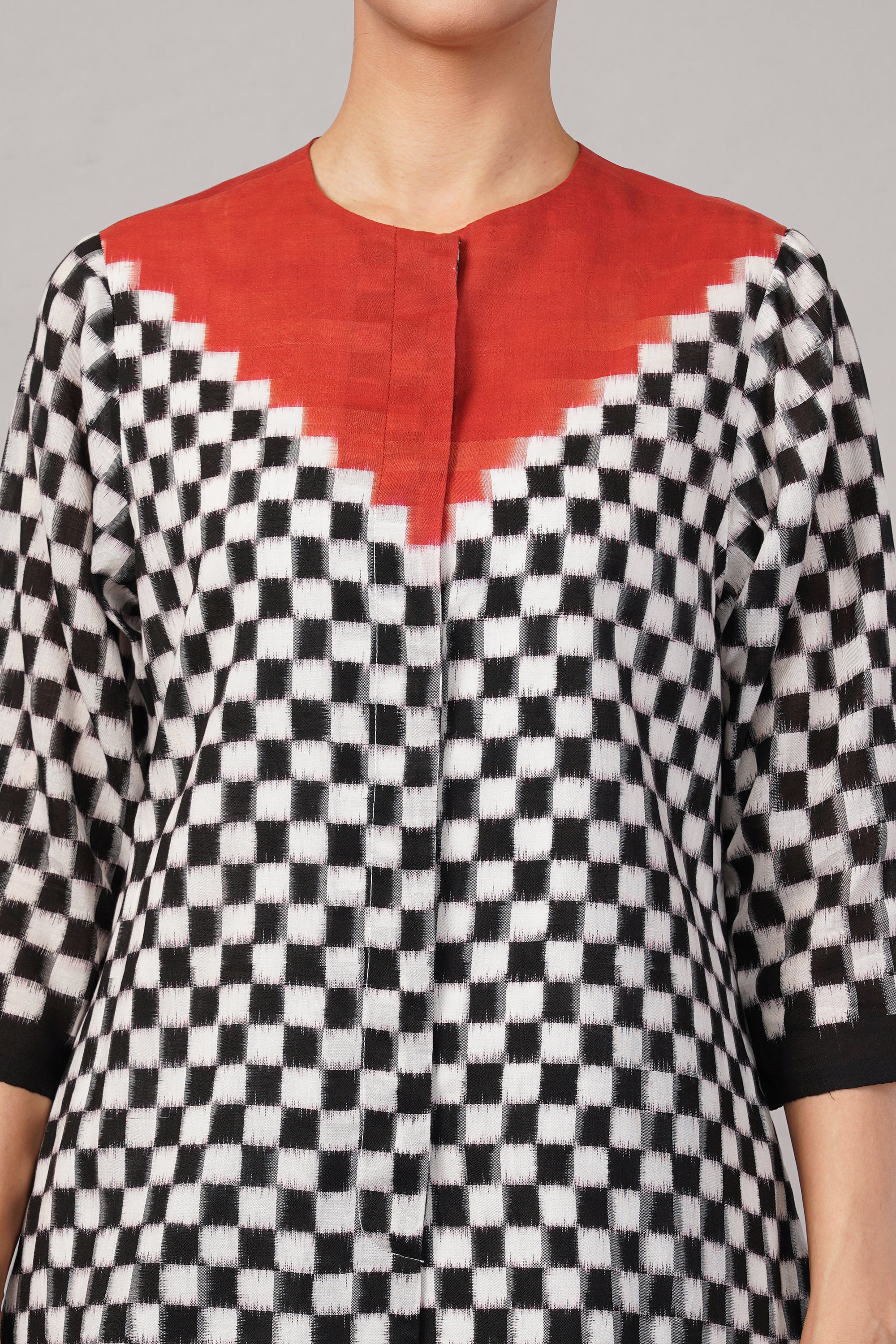 Checkerboard Ikat Top