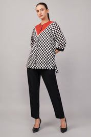 Checkerboard Ikat Top