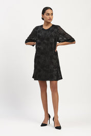 Tesselation Foil Dress Black