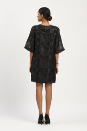 Tesselation Foil Dress Black