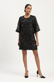 Tesselation Foil Dress Black