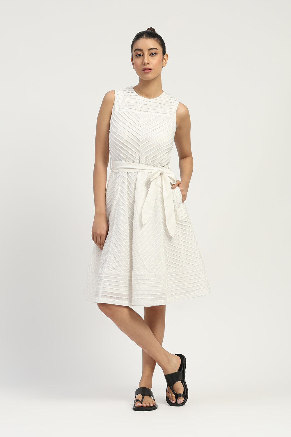 Pleated Dress Ivory