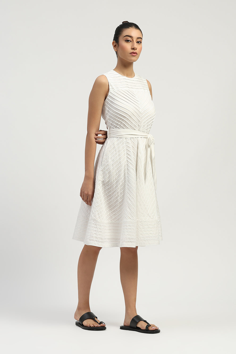 Pleated Dress Ivory