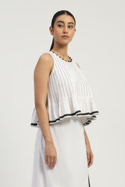 Dhoti Border Top Ivory
