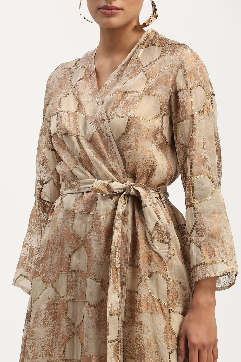 Tesselation Foil Jacket Beige
