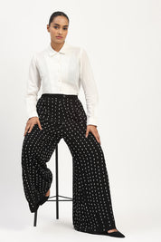 Stab Stitch Front Shirt Ivory