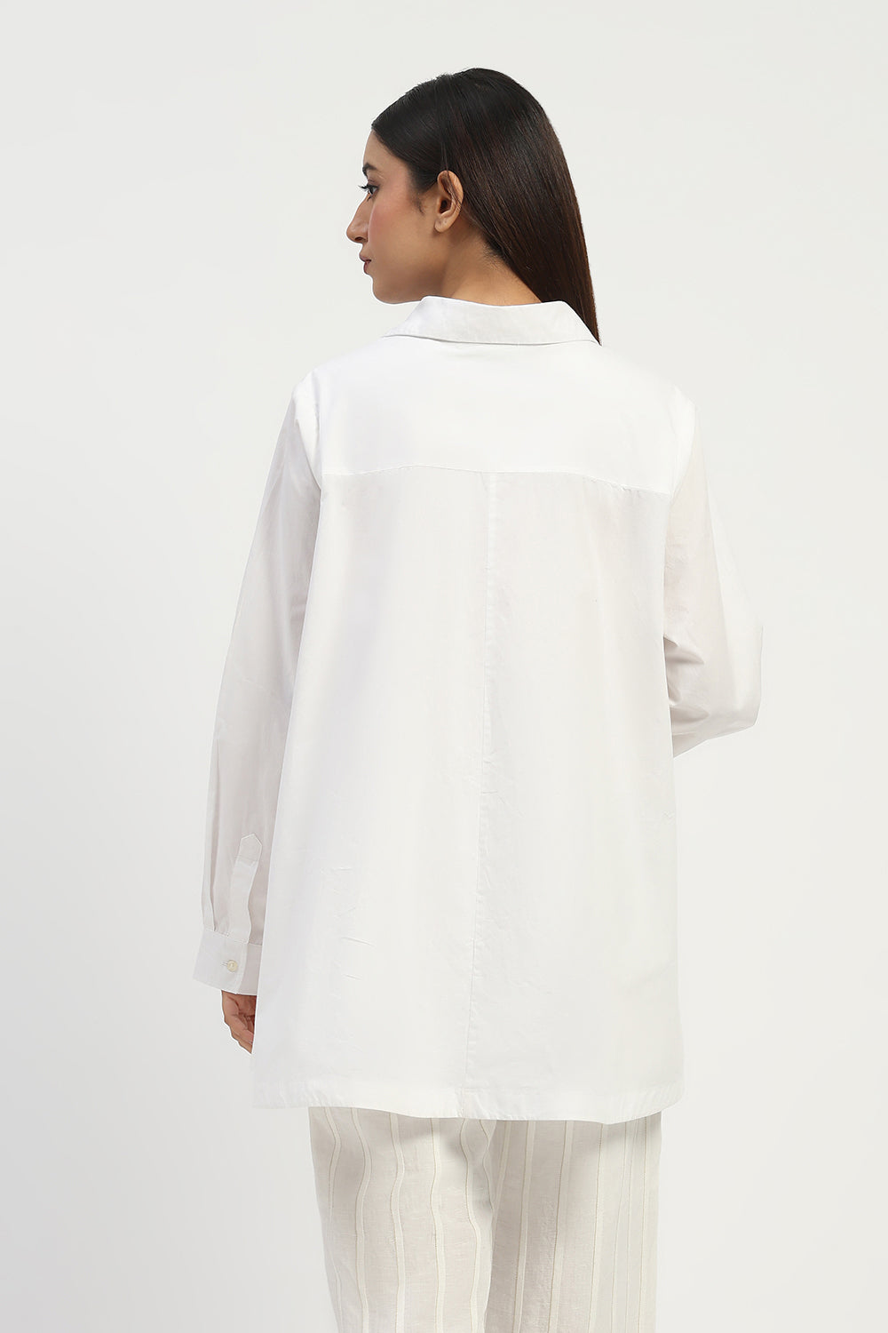 Studs Placket Shirt Ivory
