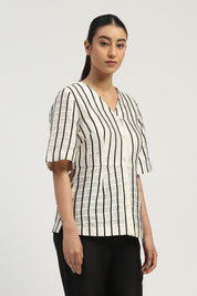 Pleat & Tape Top Ivory