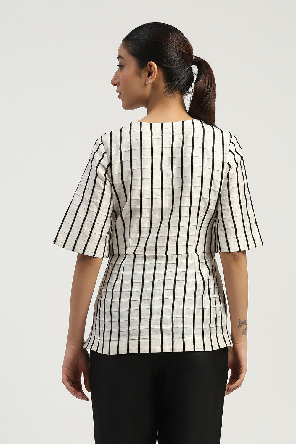 Pleat & Tape Top Ivory