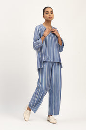 Tape Stripe Top Blue