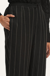 Pleated Linen Trouser Black