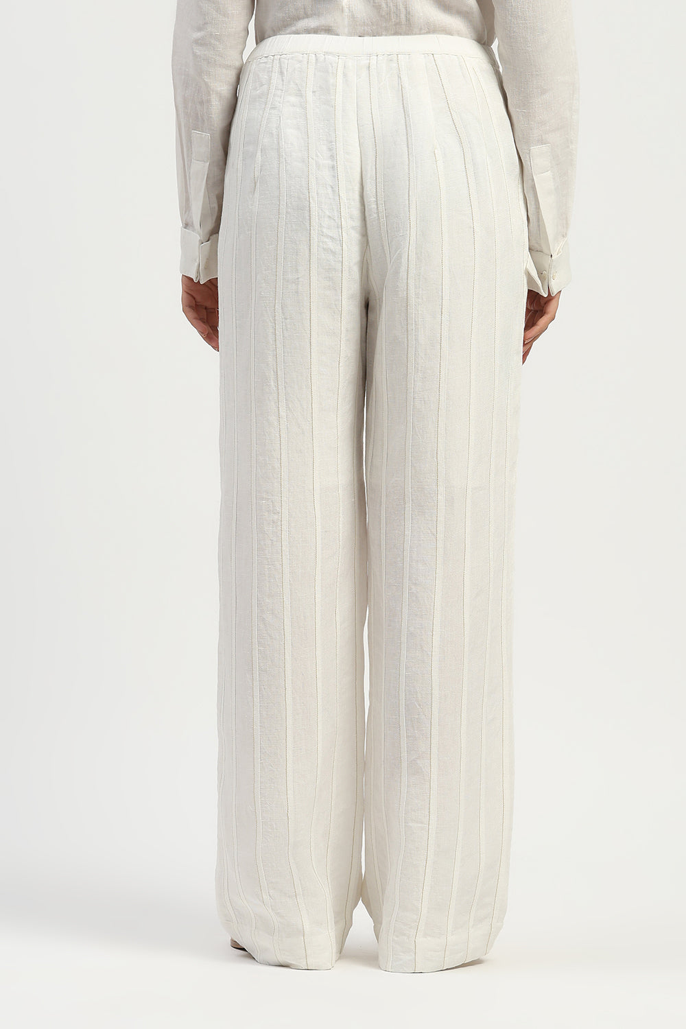 Pleated Linen Trouser Ivory