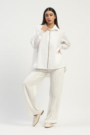 Pleated Linen Trouser Ivory