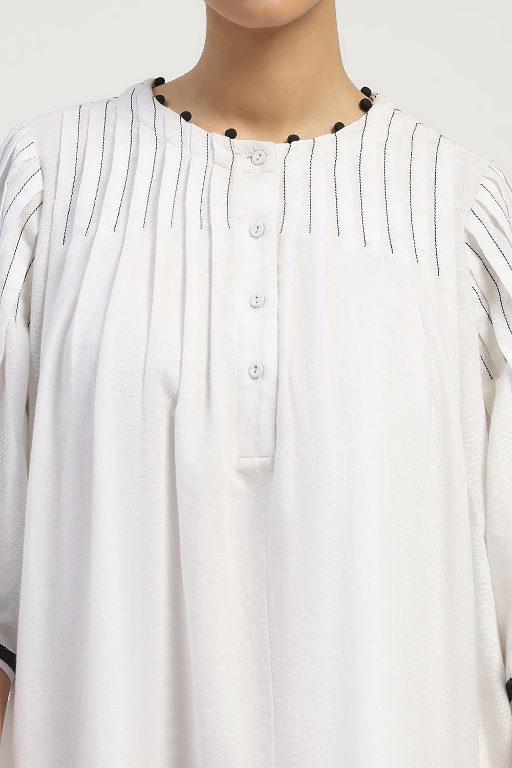 Dhoti Border Dress Ivory