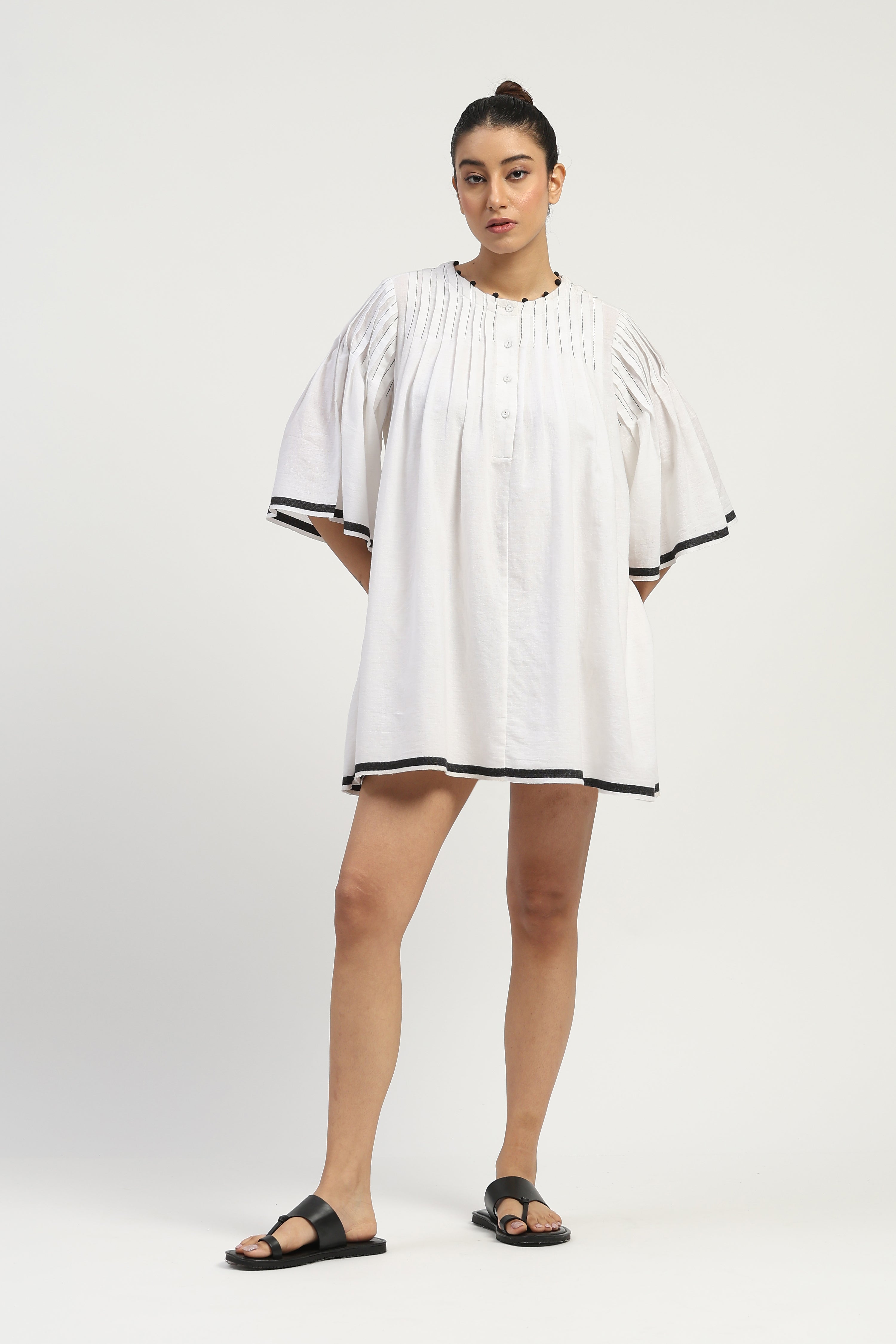 Dhoti Border Dress Ivory