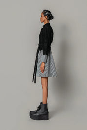 Black Map With Strips Coat Dress