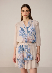 Camille Blouse Co-ord Set Ivory