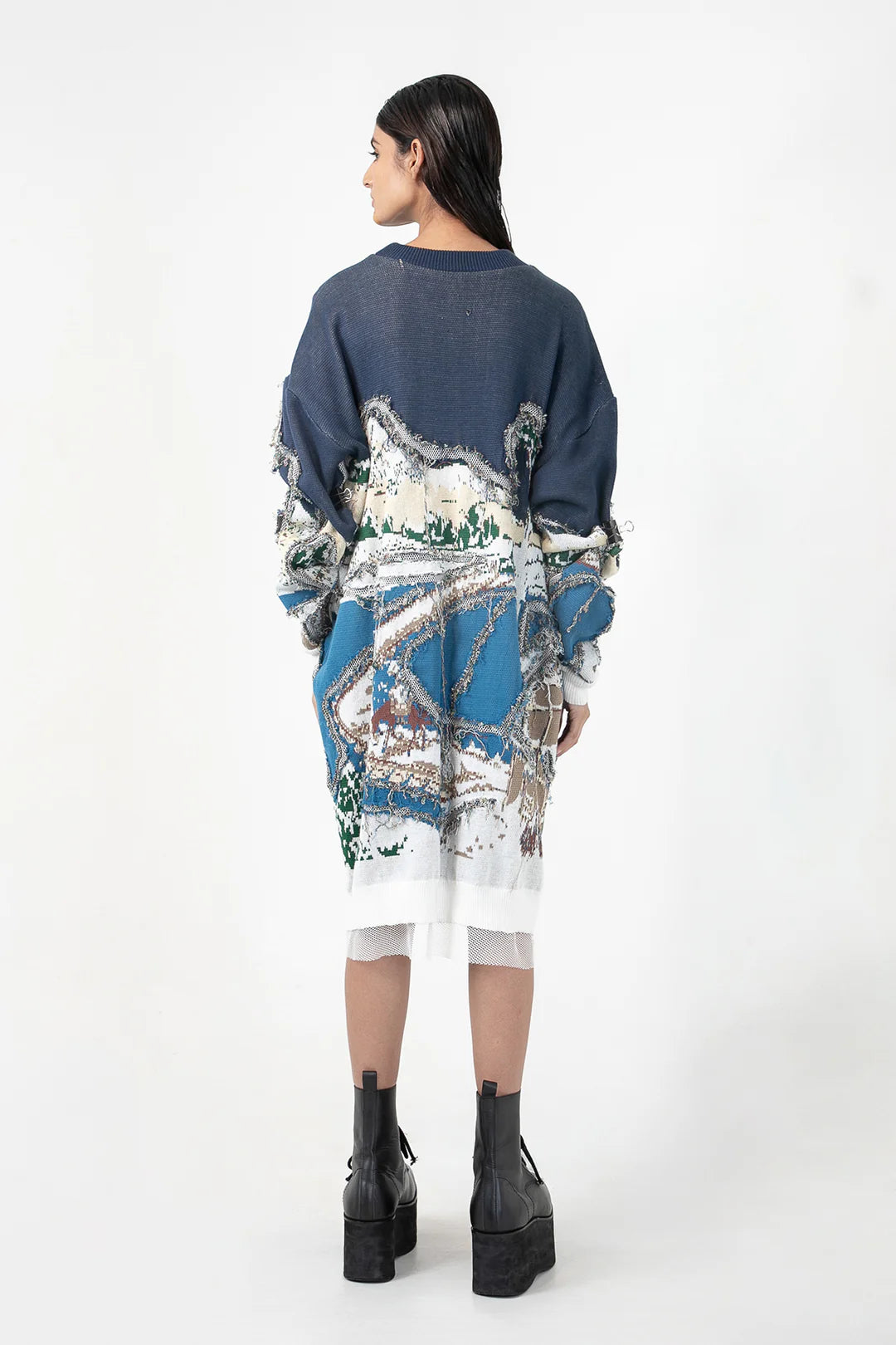 Broken Wave Deconstructed Sweater Dress