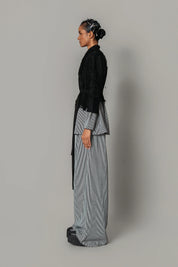 Black Map With Strips Coat Set