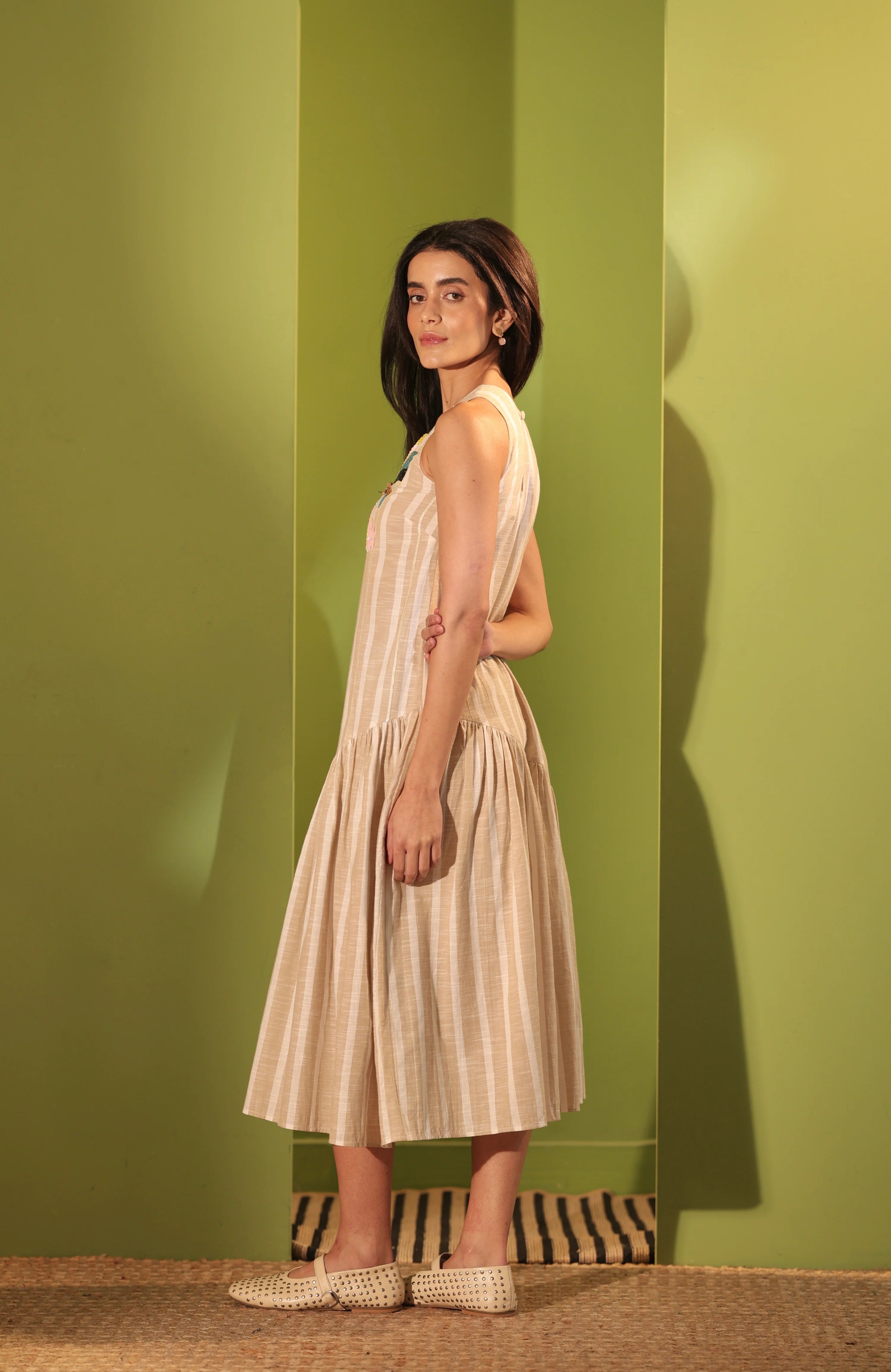 Hummingbird Embellished Midi Dress