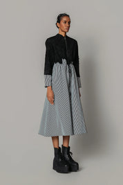 Black Map With Strips Long Dress
