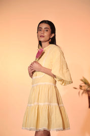 Yellow Gingham Sunshine Mini Dress