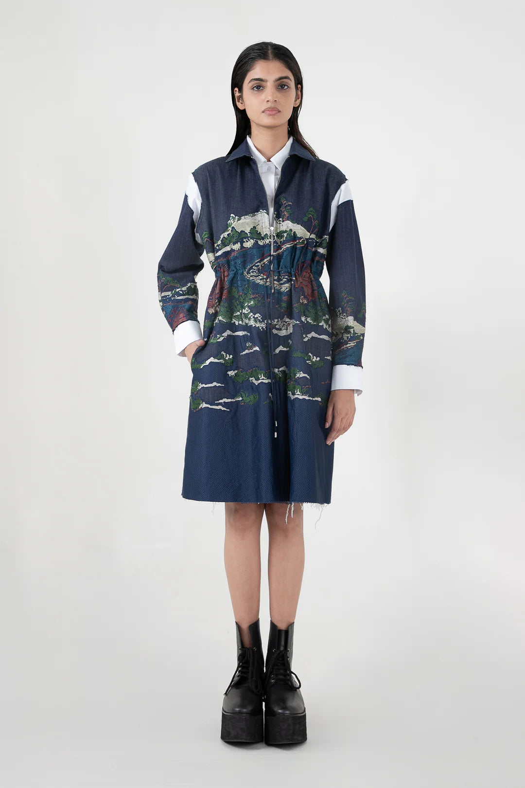 Indigo Wave Craft Deconstructed Short Dress