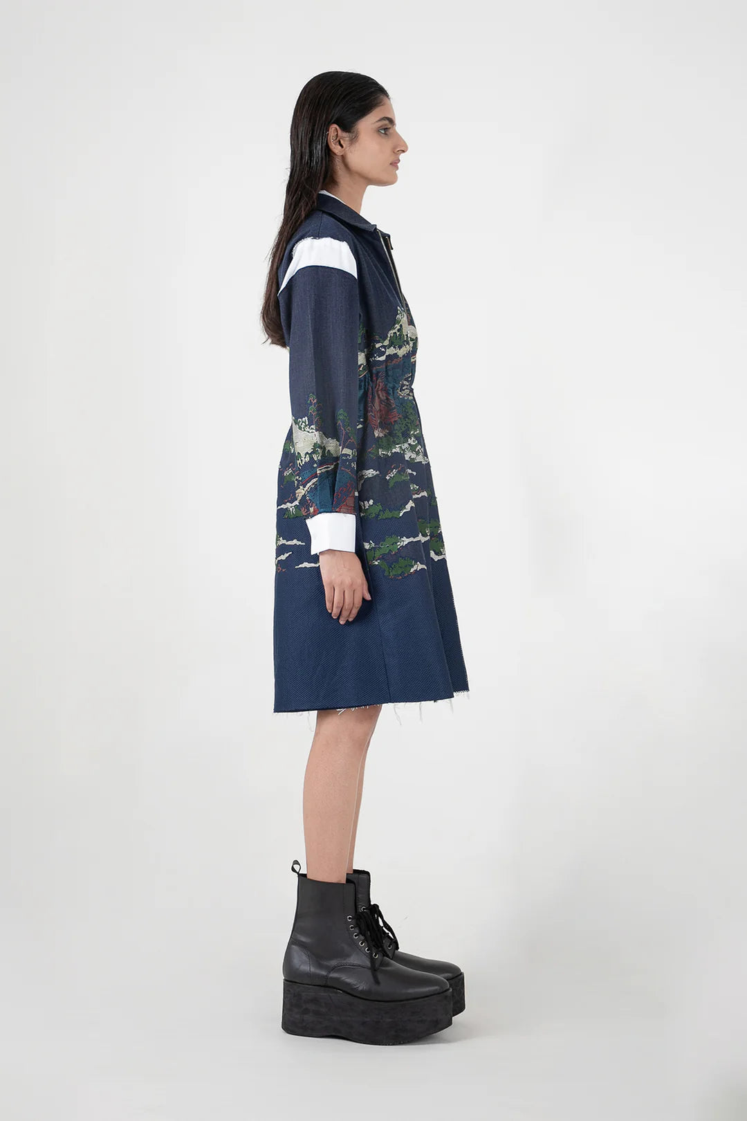 Indigo Wave Craft Deconstructed Short Dress