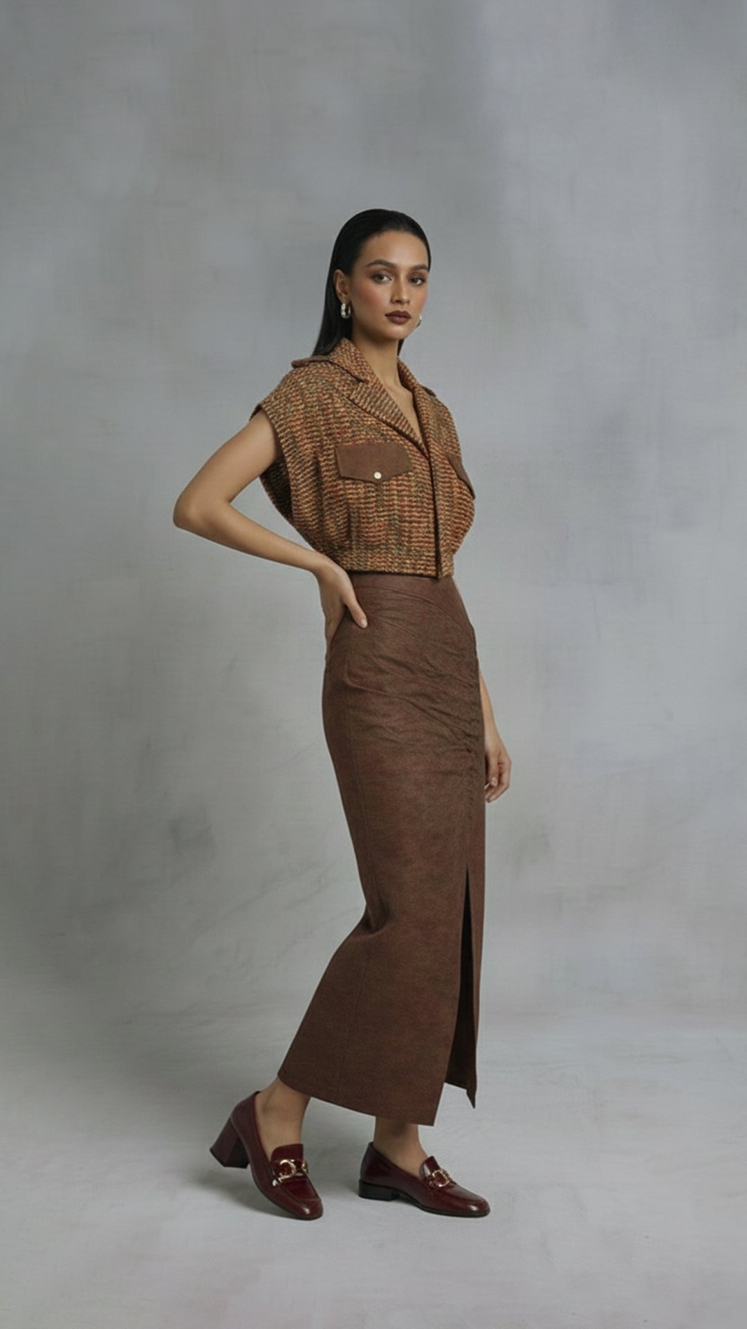 Brown Leather Skirt