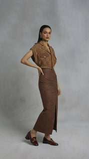 Brown Leather Skirt