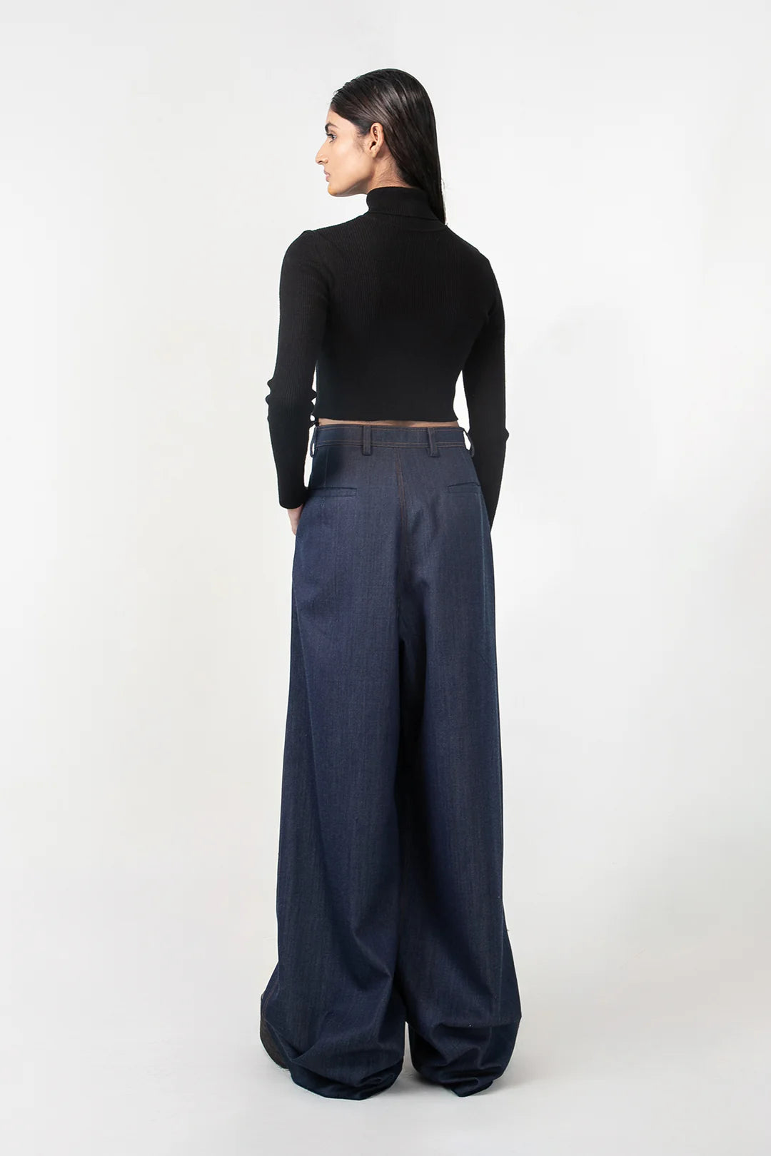 Indigo Wave Crafts Pleated Straight Fit Denim