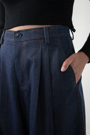 Indigo Wave Crafts Pleated Straight Fit Denim