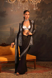 Black Designer Blazer Pant Set