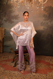 Designer Lilac Purple Kaftan Pant Set
