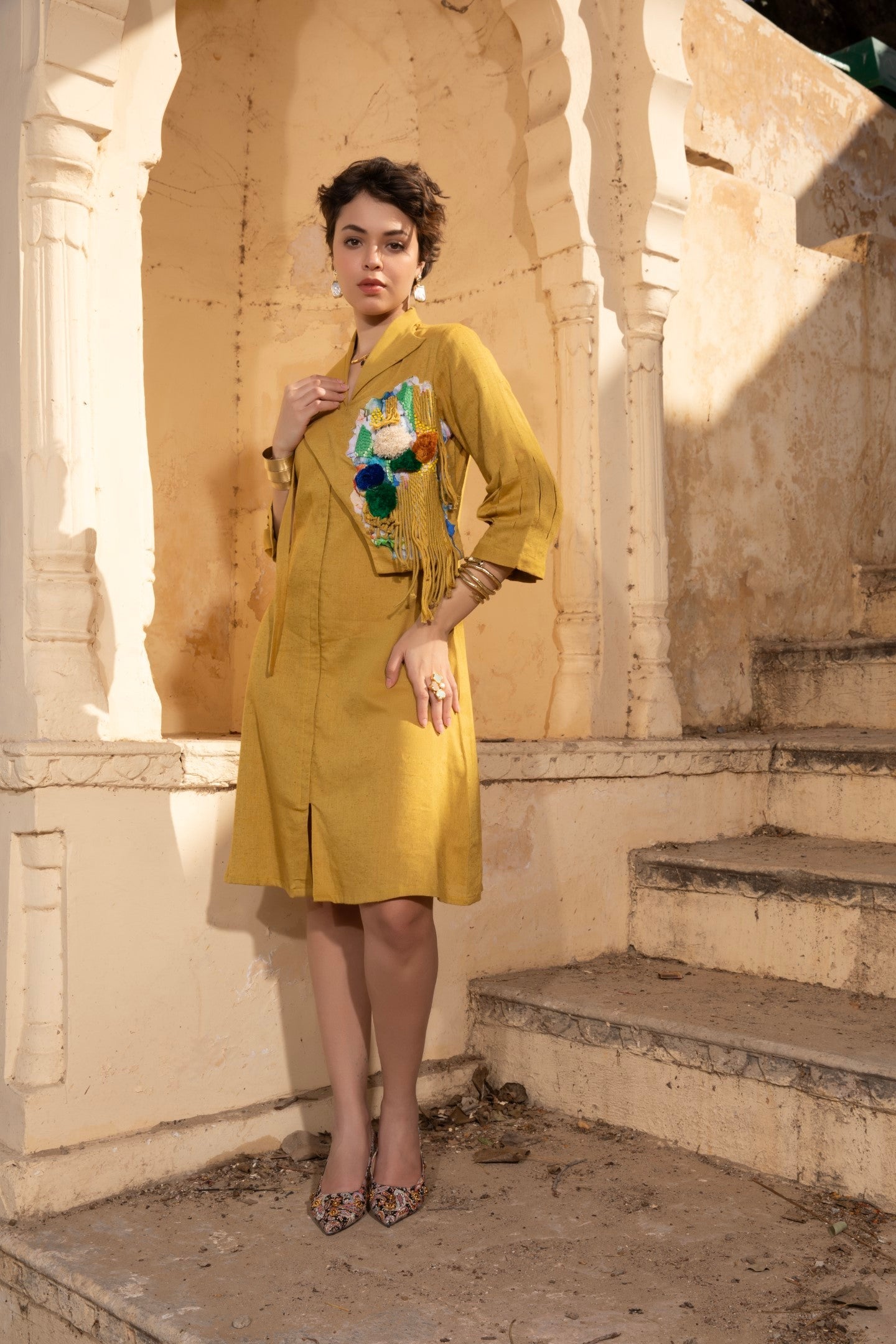 Lavinia Mustard Dress