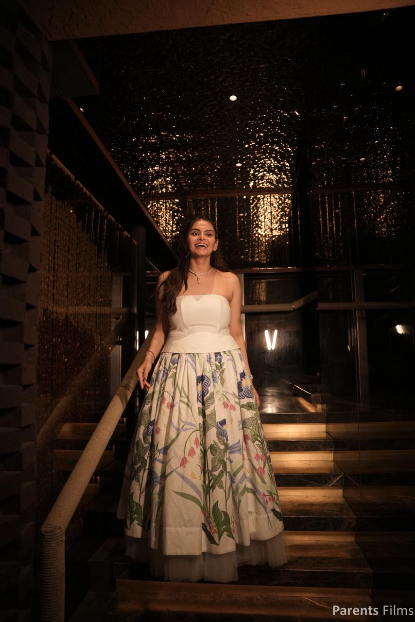 White Floral Strapless Maxi Dress
