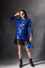 Electric Blue Patch Dress