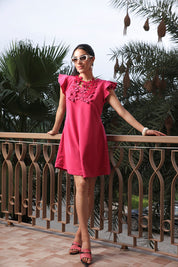 Fusia Pink 3D flower Dress