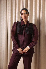 Plum Roses Yoke Co-ord Set