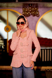 Rosette Pearl Tweed Blazer