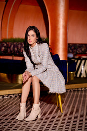 Tweed Pearl Collar Dress