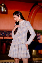 Tweed Pearl Collar Dress