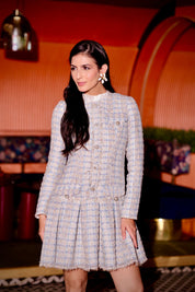 Tweed Pearl Collar Dress