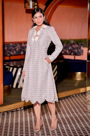 Tweed Scalloped Dress