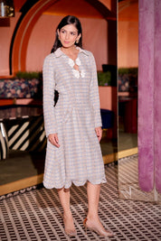 Tweed Scalloped Dress