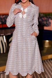 Tweed Scalloped Dress