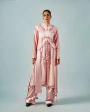 Ornament Patchwork Kurta & Tassels Trouser Set