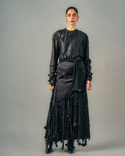 Tube Patchwork Top & Cut Out Tassels Skirt Set